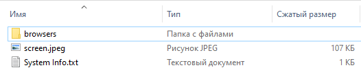 Содержимое архива данных Содержимое архива данных