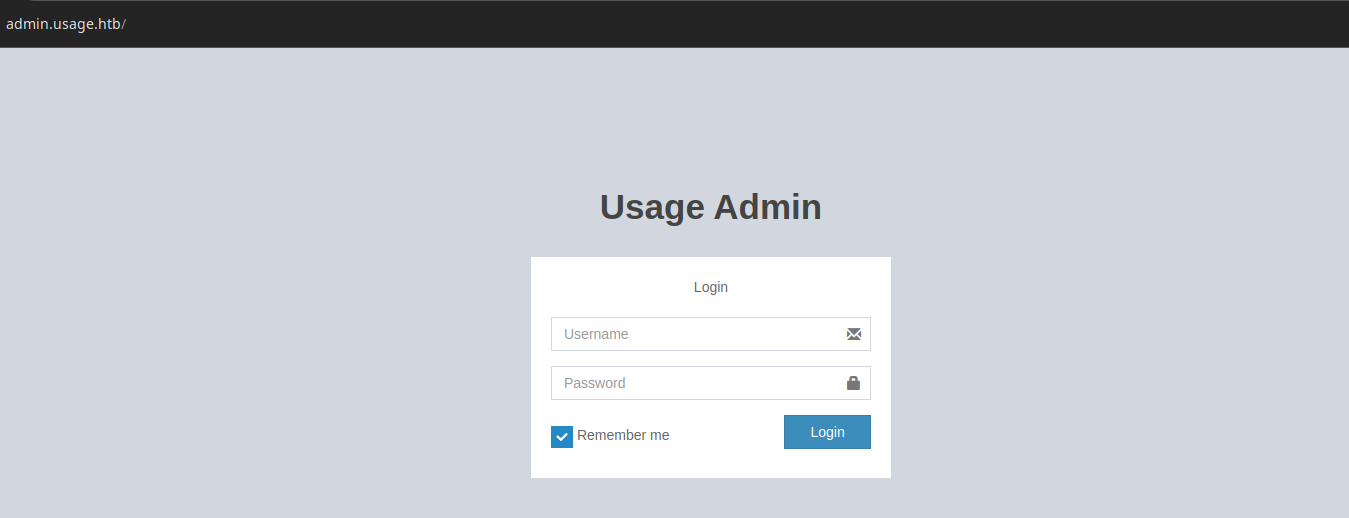 Главная страница admin.usage.htb Главная страница admin.usage.htb