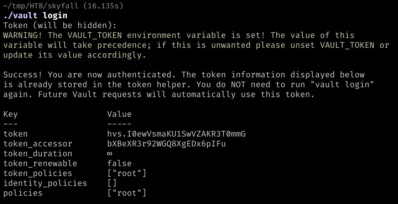 Авторизация Vault