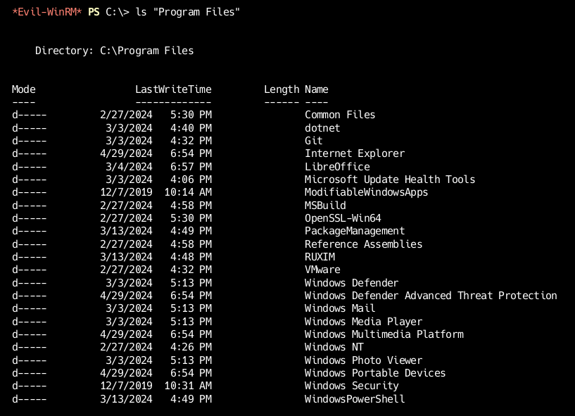 Содержимое каталога Program Files Содержимое каталога Program Files
