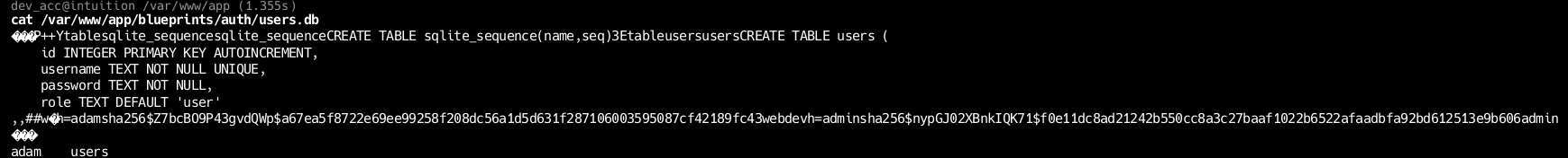 Содержимое файла users.db Содержимое файла users.db