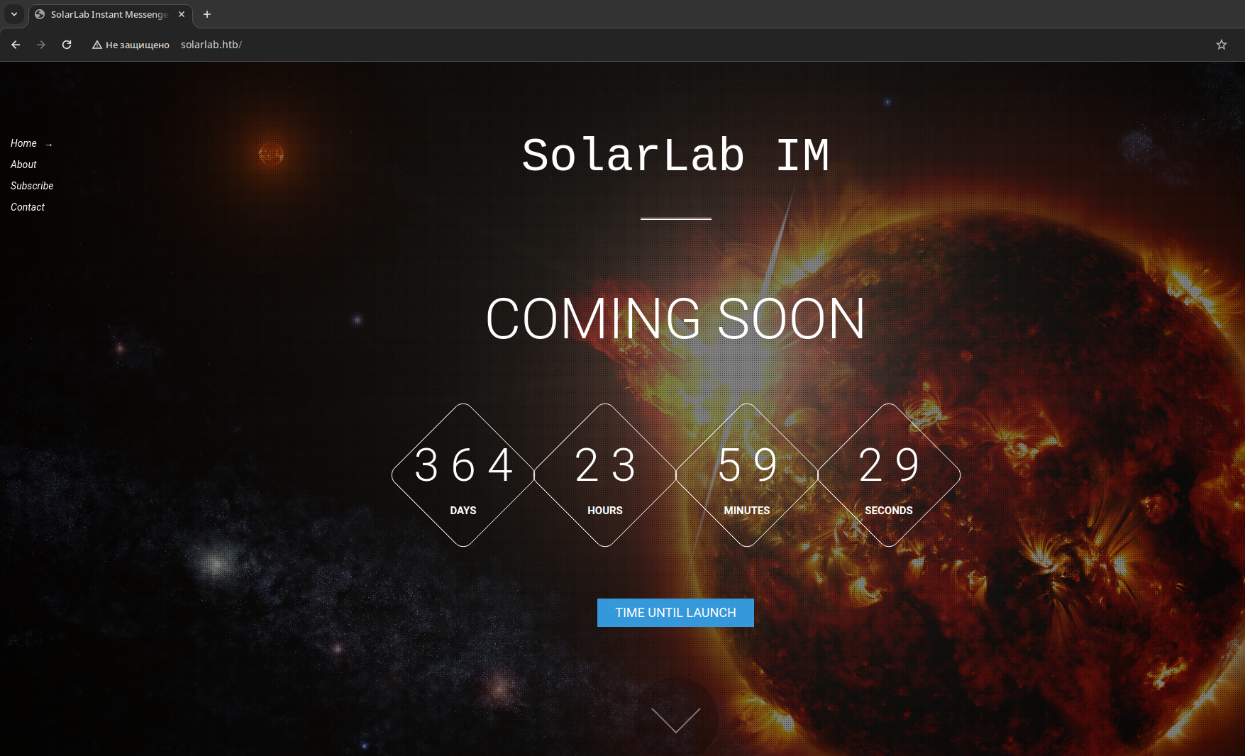 Главная страница сайта solarlab.htb