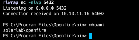 Сессия пользователя OpenFire