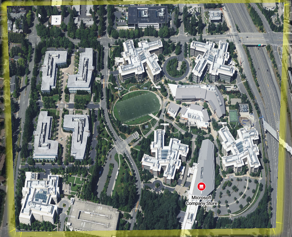 Часть владений Microsoft, снимок Bing Maps