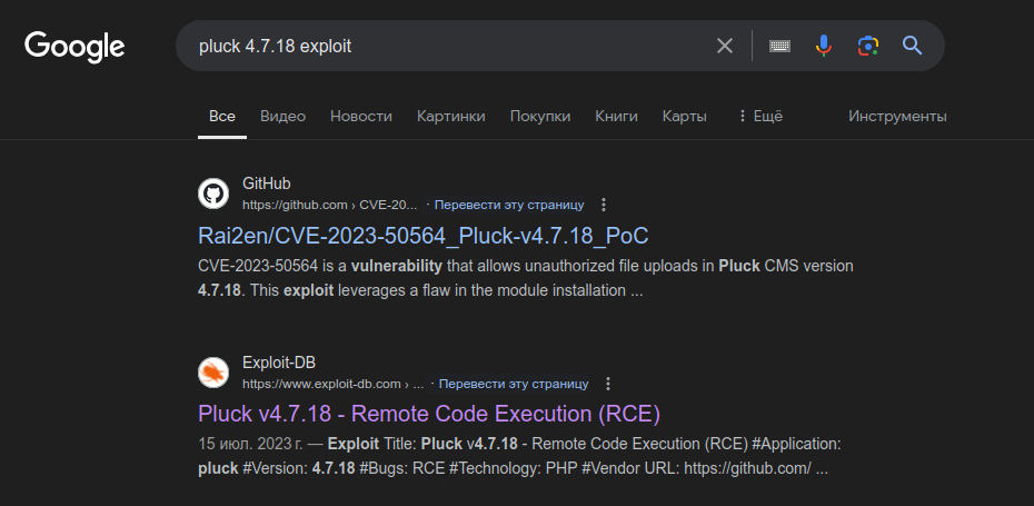 Поиск эксплоитов в Google Поиск эксплоитов в Google